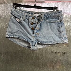 American Apparel Button Fly Jean Shorts